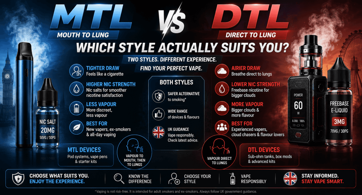MTL vs DTL Vaping: Which Style Actually Suits You?