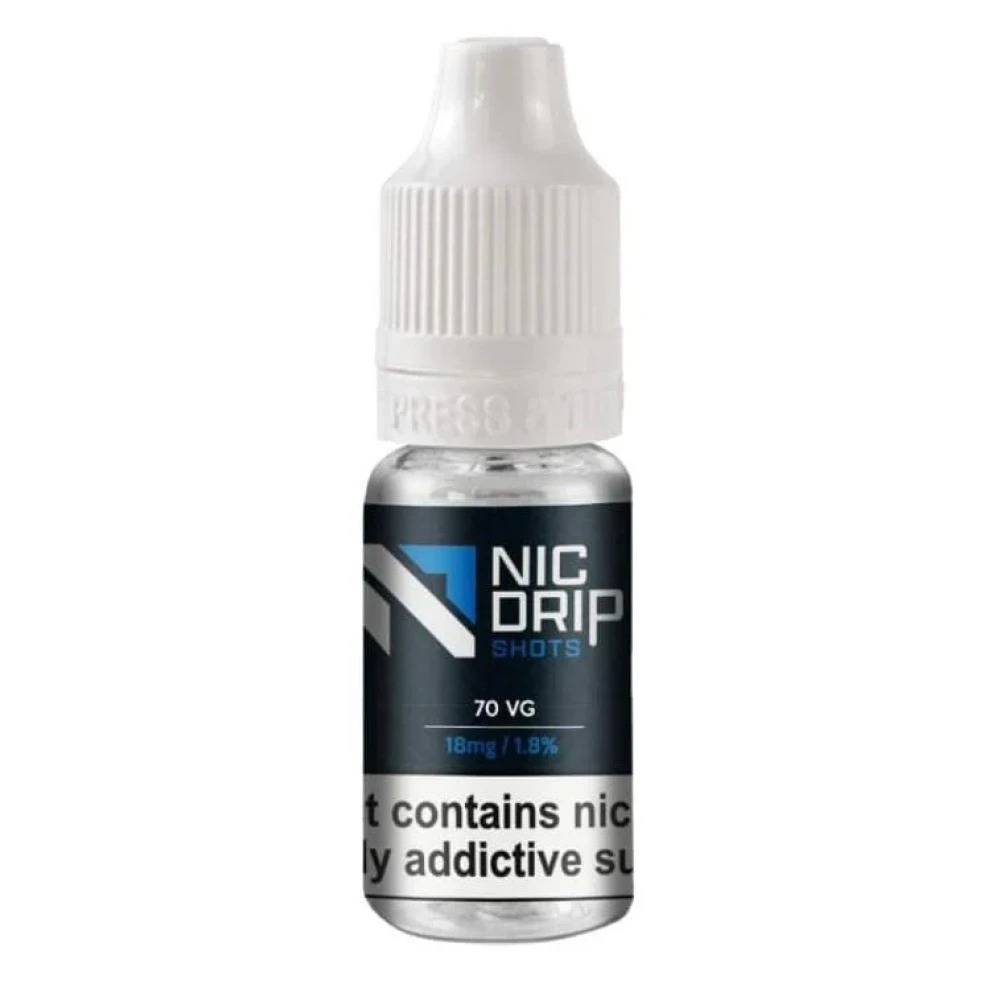 Nic Drip 70VG/18mg Nic Shots - Box of 100