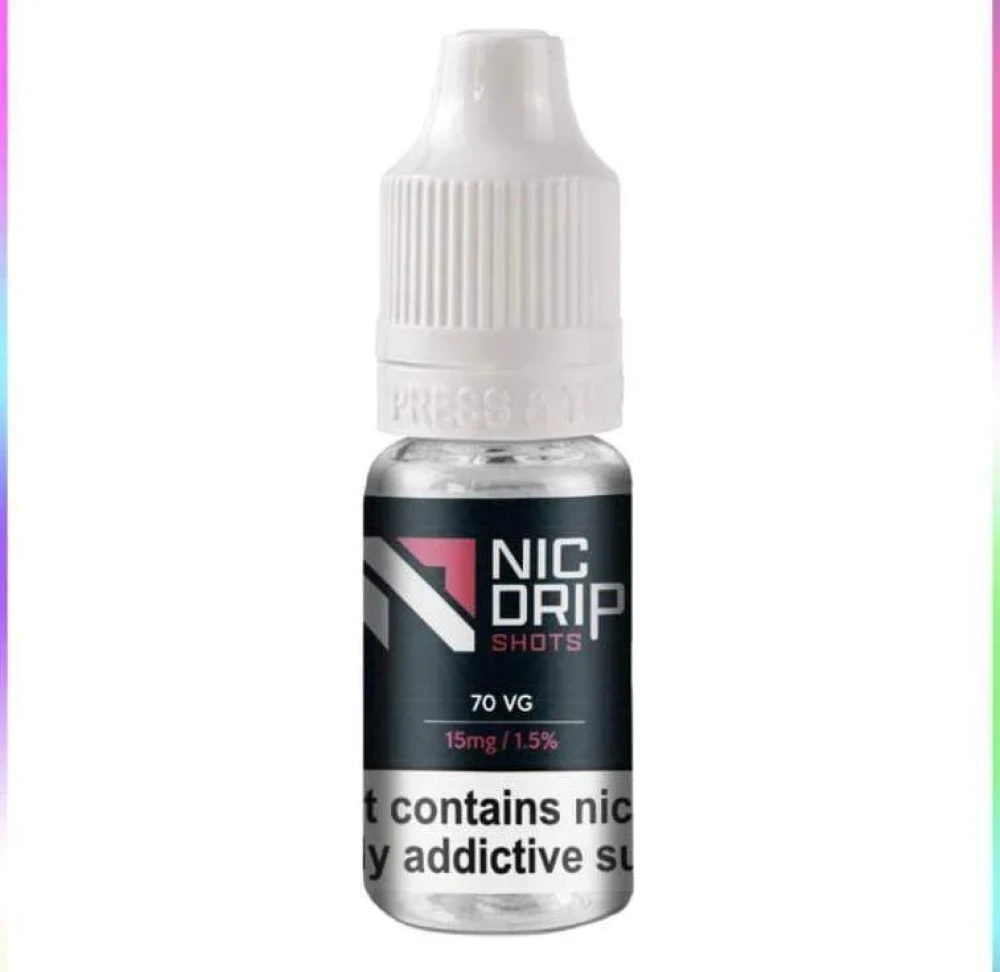 Nic Drip 70VG/15mg Nic Shots - Box of 100