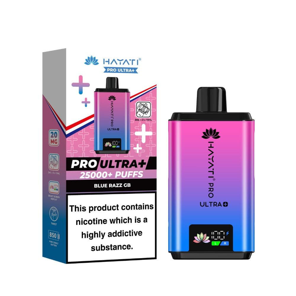  Blue Razz GB Hayati Pro Ultra Plus 25k Vape Kit Box of 5