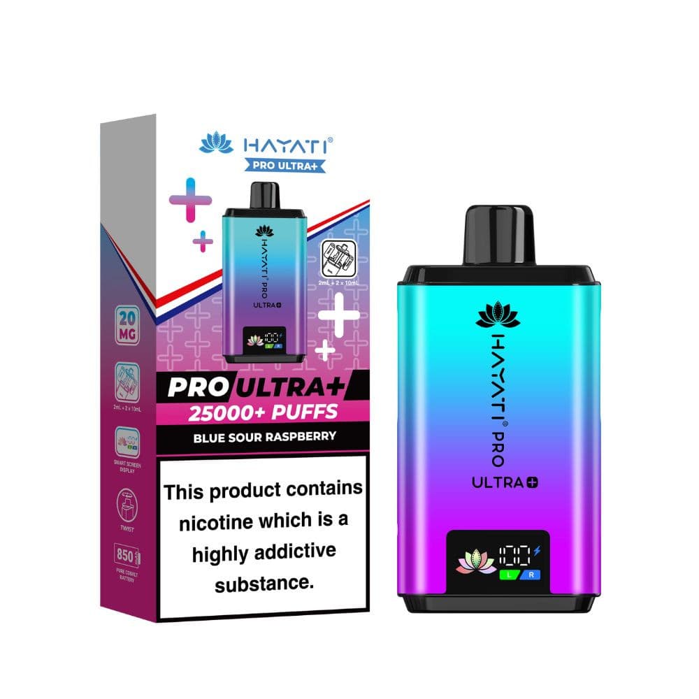  Blue Sour Raspberry Hayati Pro Ultra Plus 25k Vape Kit Box of 5