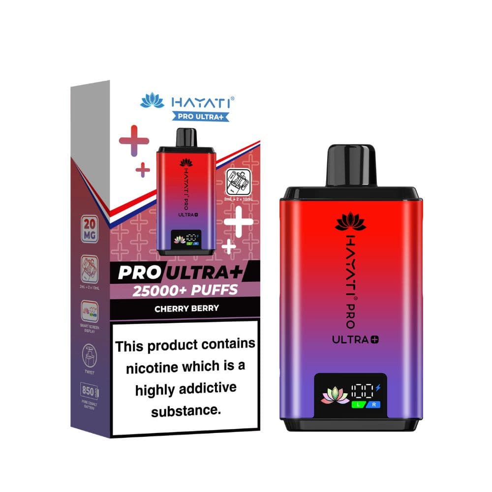  Cherry Berry Hayati Pro Ultra Plus 25k Vape Kit Box of 5