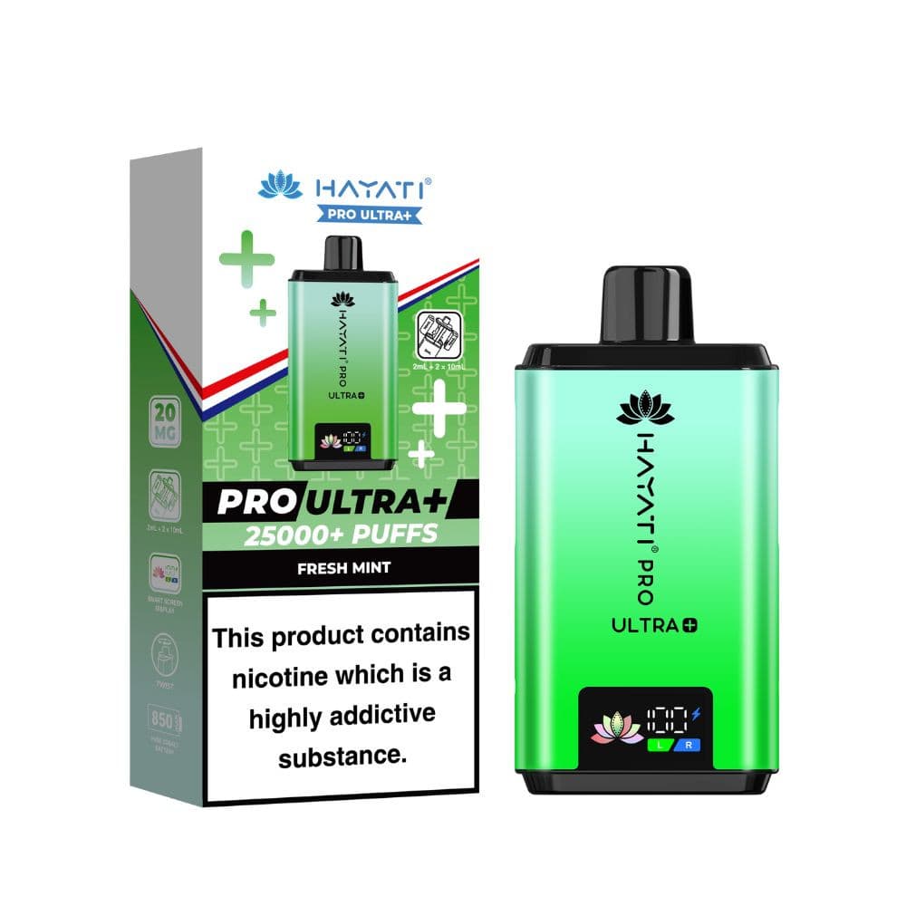  Fresh Mint Hayati Pro Ultra Plus 25k Vape Kit Box of 5