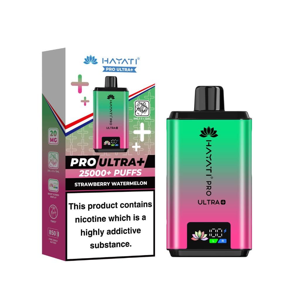  Strawberry Watermelon Hayati Pro Ultra Plus 25k Vape Kit Box of 5