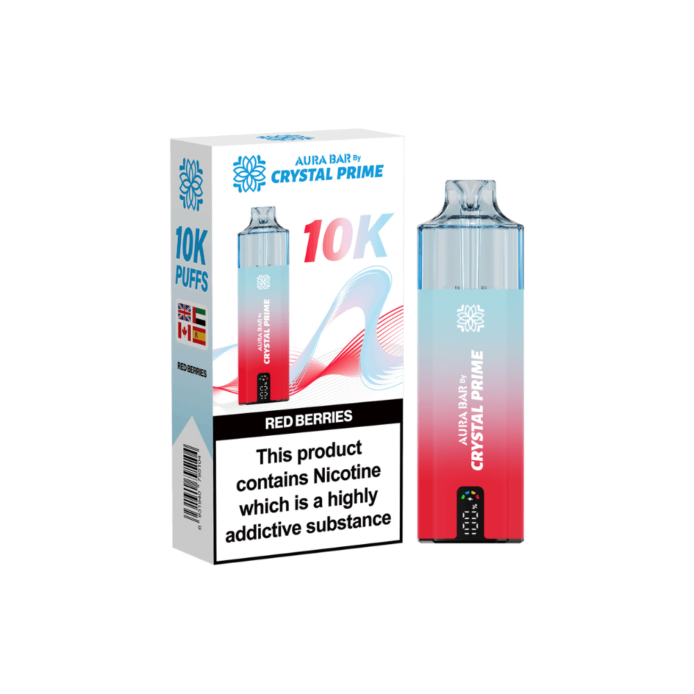  Red Berries Crystal Prime Aura Bar 10k Vape Kit Box of 5