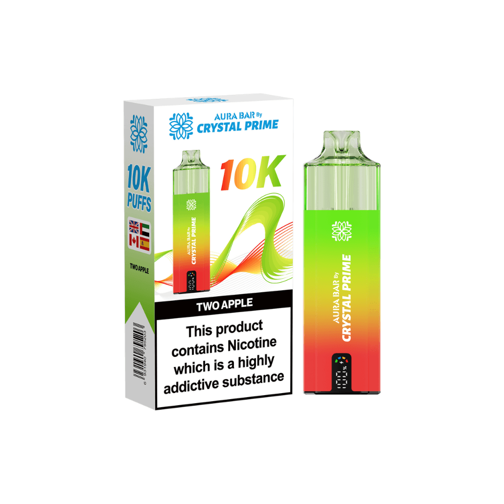  Two Apple Crystal Prime Aura Bar 10k Vape Kit Box of 5