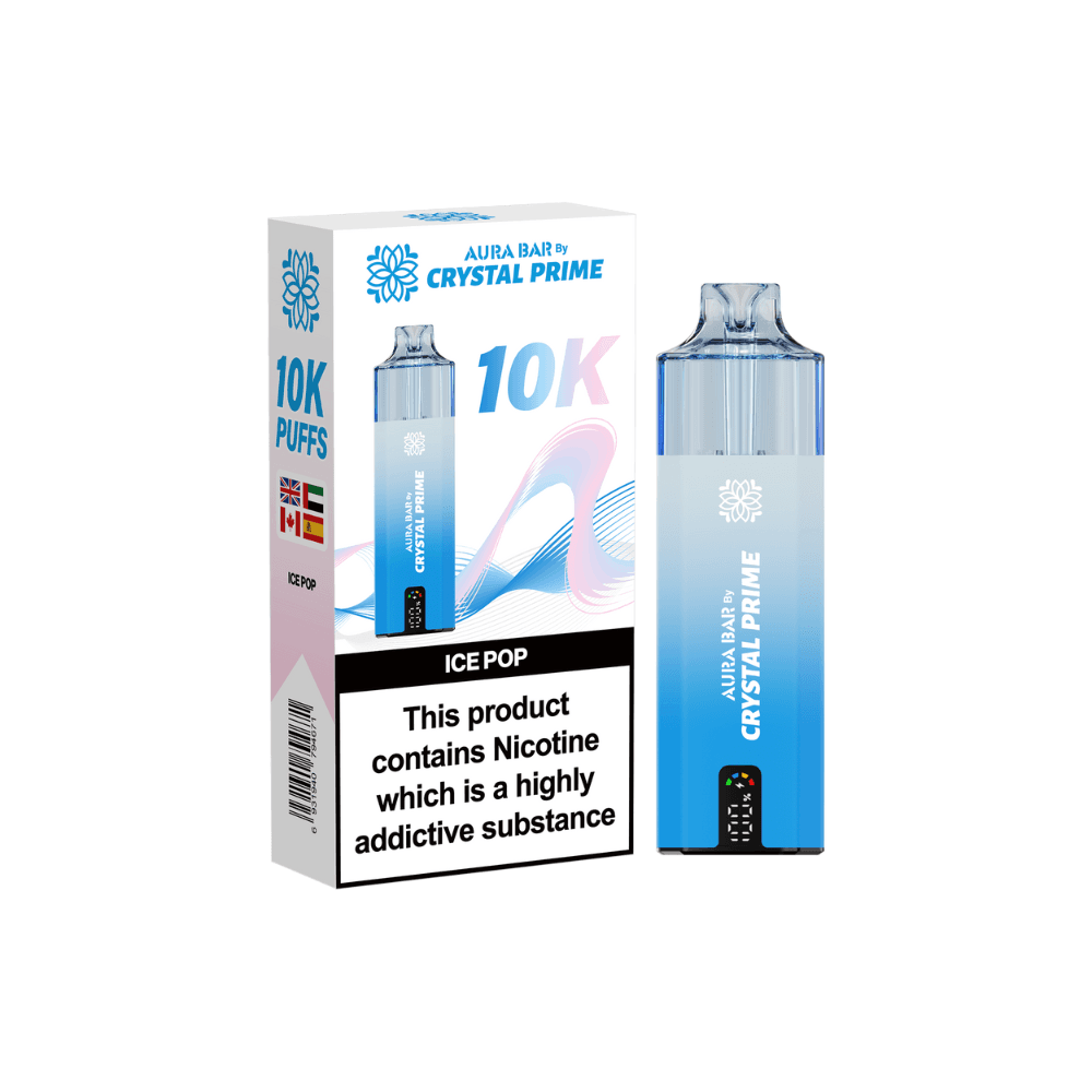  Ice Pop Crystal Prime Aura Bar 10k Vape Kit Box of 5