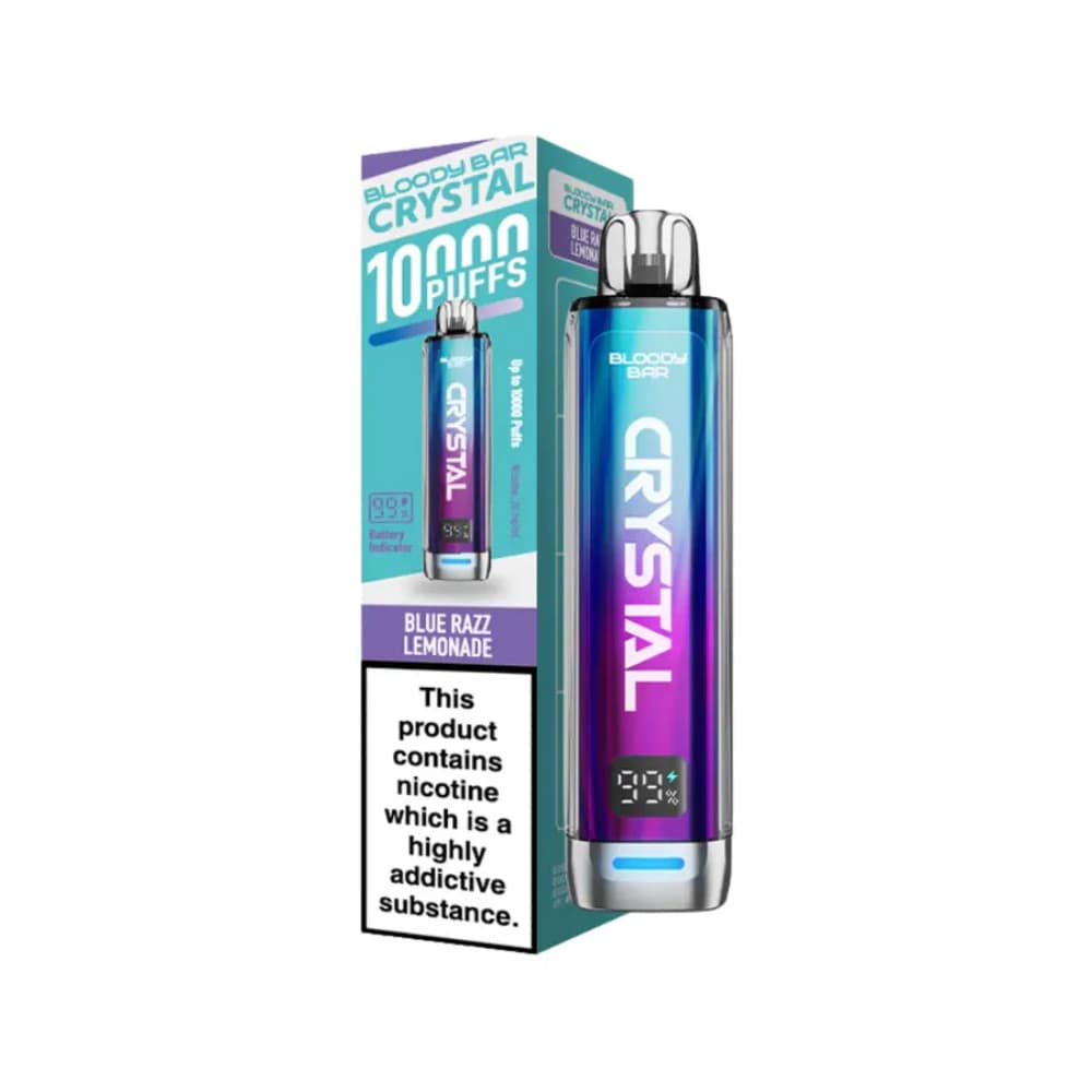  Blue Razz Lemonade Bloody Bar Crystal 10k Vape Kit Box of 5