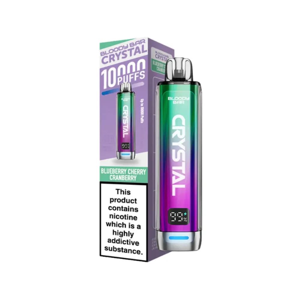  Blueberry Cherry Cranberry Bloody Bar Crystal 10k Vape Kit Box of 5