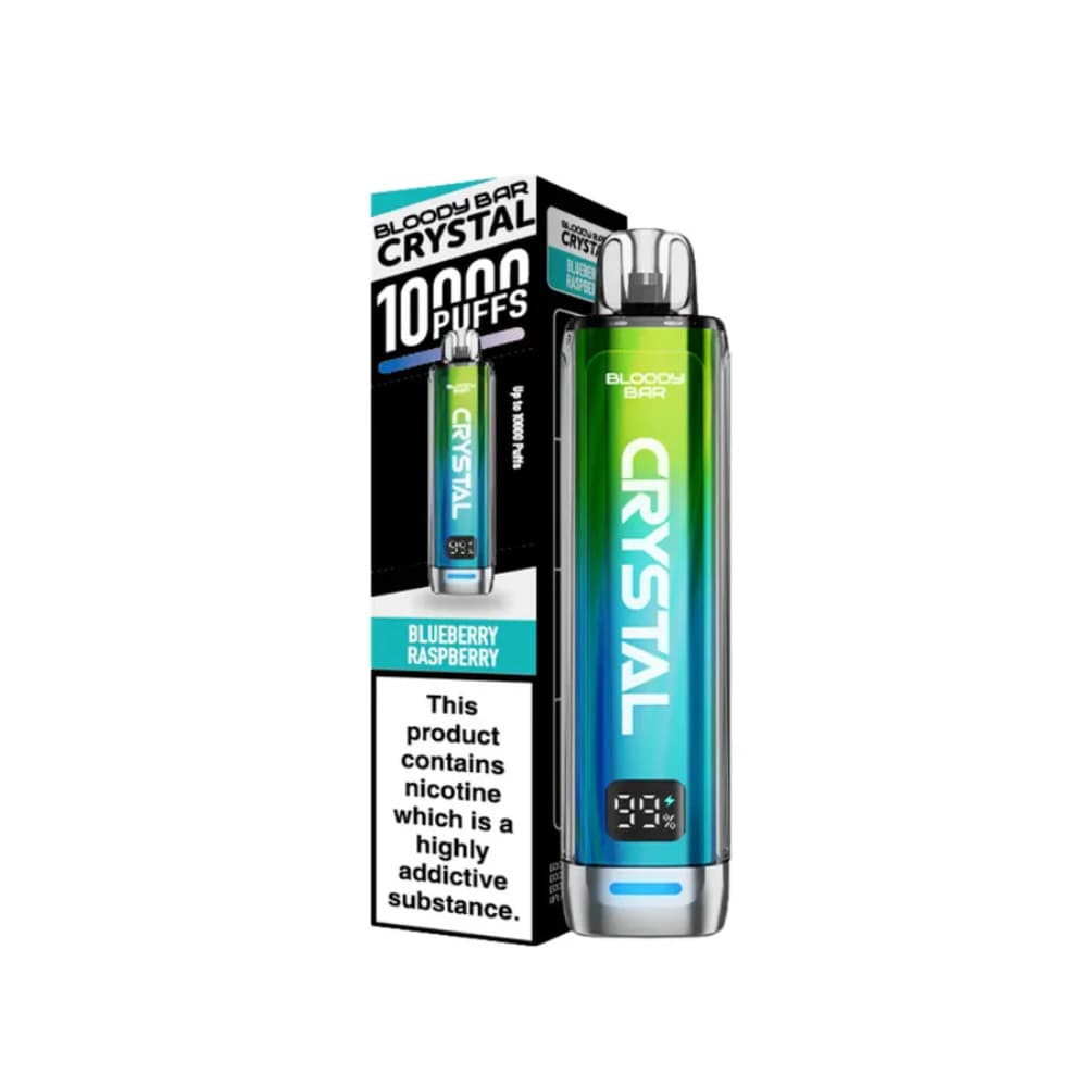  Blueberry Raspberry Bloody Bar Crystal 10k Vape Kit Box of 5