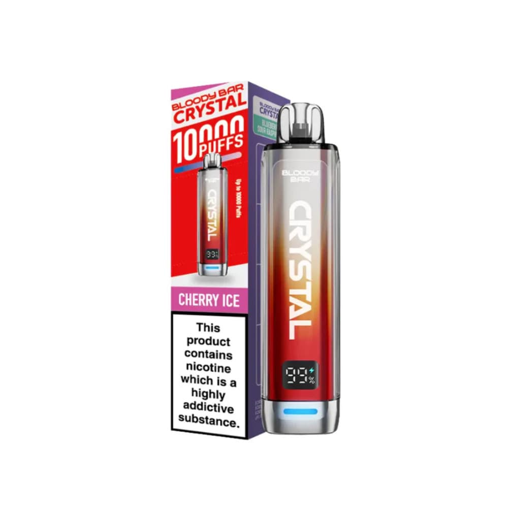  Cherry Ice Bloody Bar Crystal 10k Vape Kit Box of 5