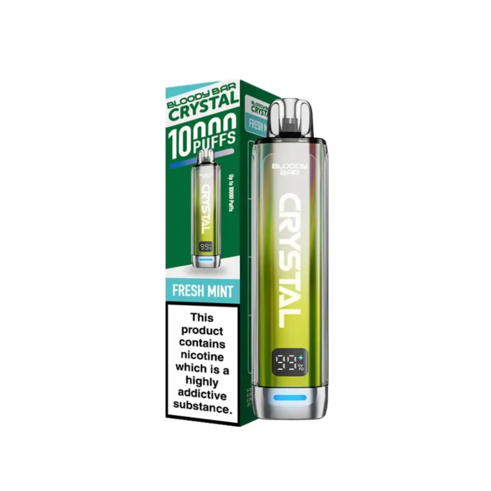  Fresh Mint Bloody Bar Crystal 10k Vape Kit Box of 5