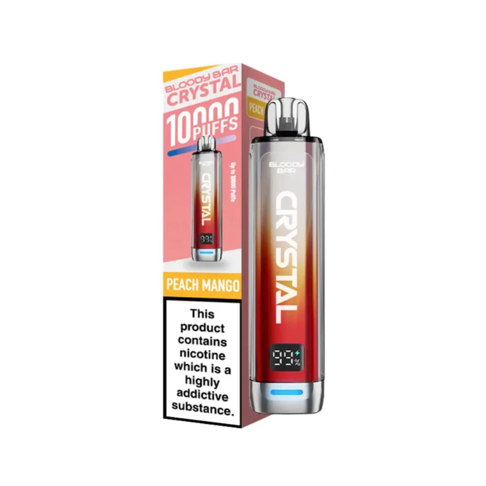  Peach Mango Bloody Bar Crystal 10k Vape Kit Box of 5