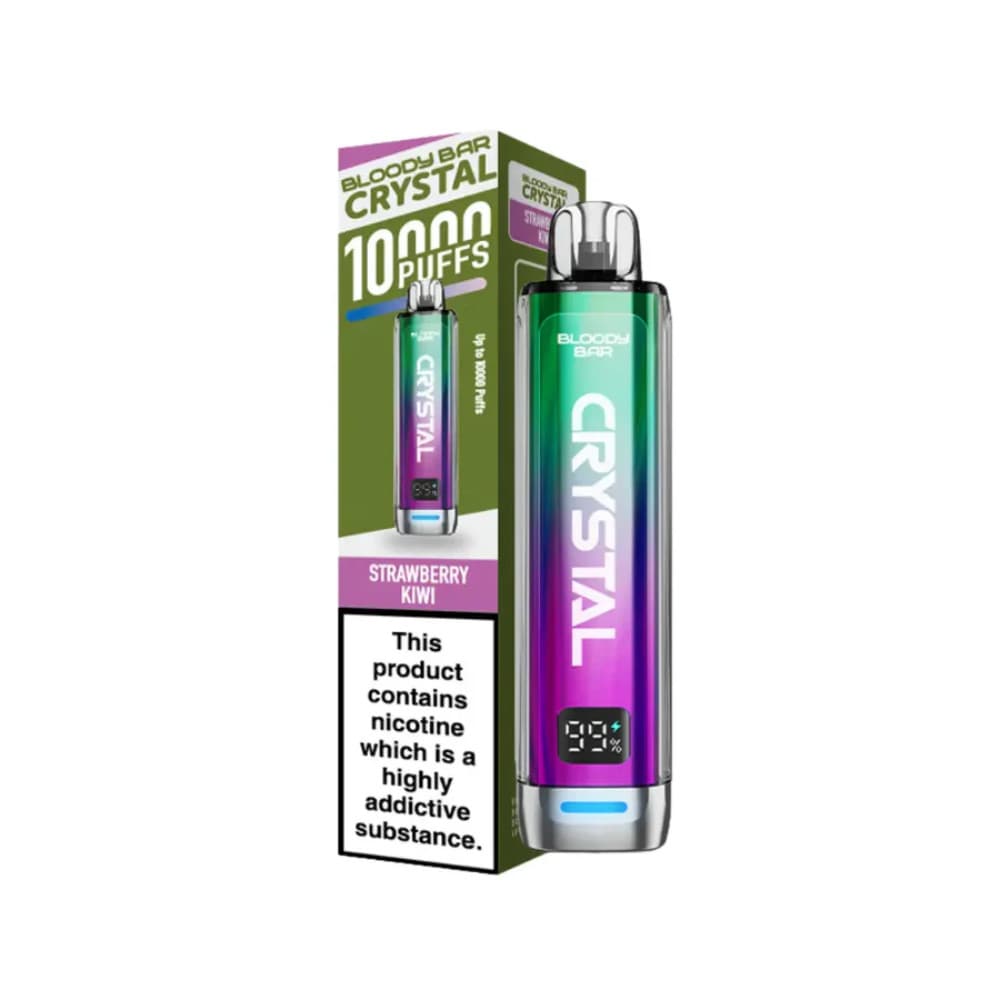  Strawberry Kiwi Bloody Bar Crystal 10k Vape Kit Box of 5