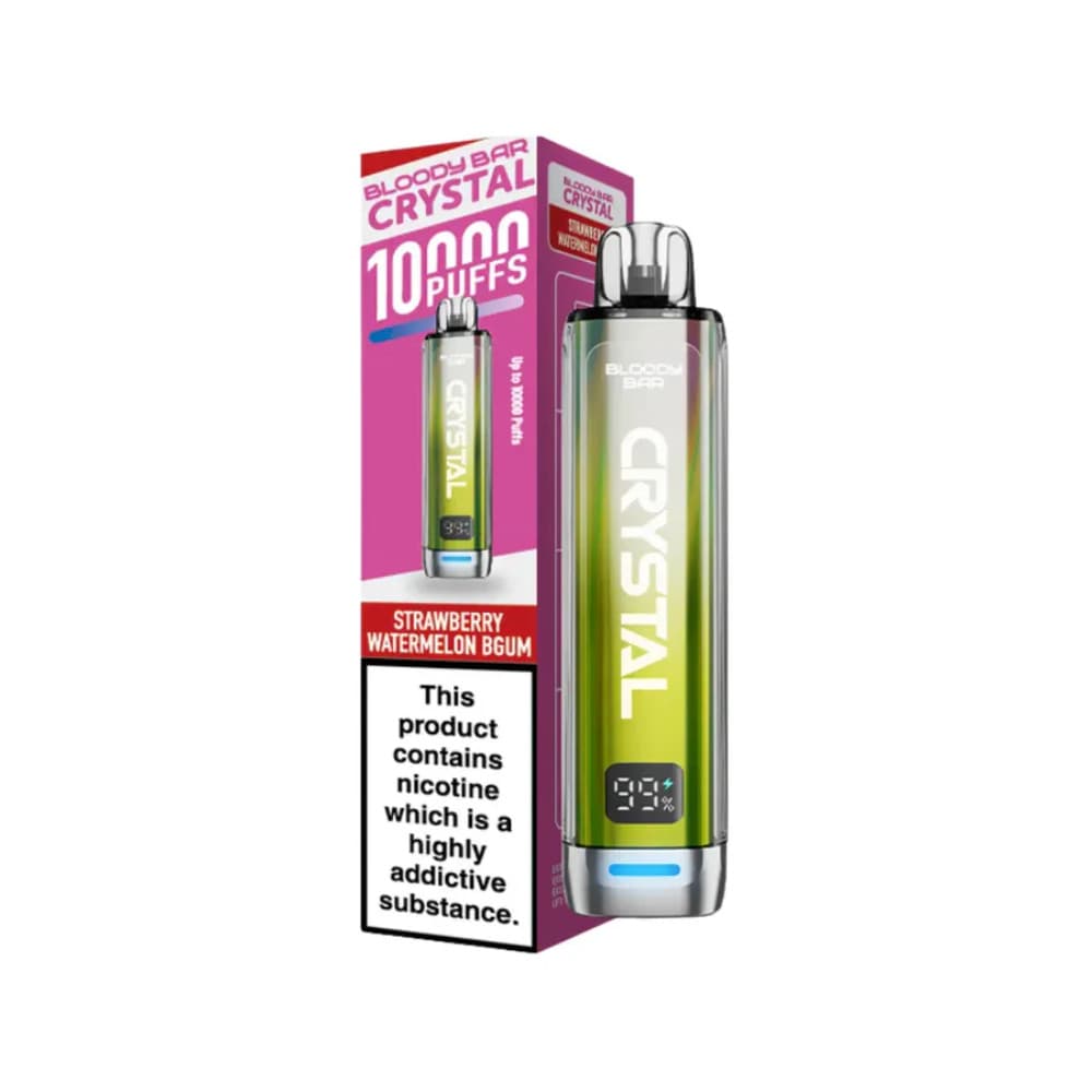  Strawberry Watermelon Bubble Gum Bloody Bar Crystal 10k Vape Kit Box of 5