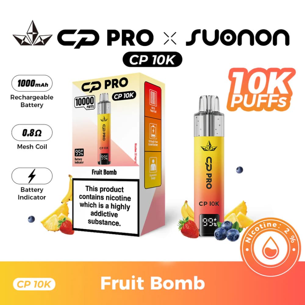  Fruit Bomb Crystal Pro CP 10k Vape Kit Box of 5