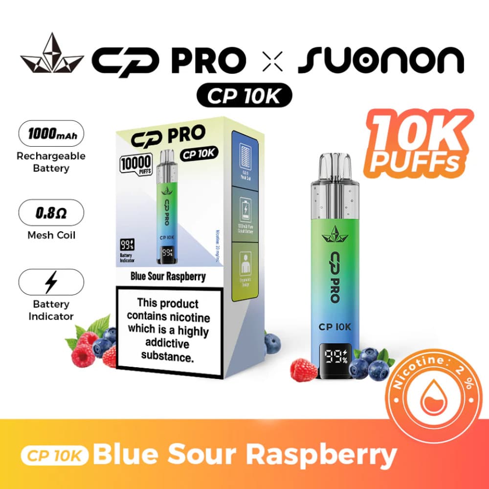  Blue Sour Raspberries Crystal Pro CP 10k Vape Kit Box of 5