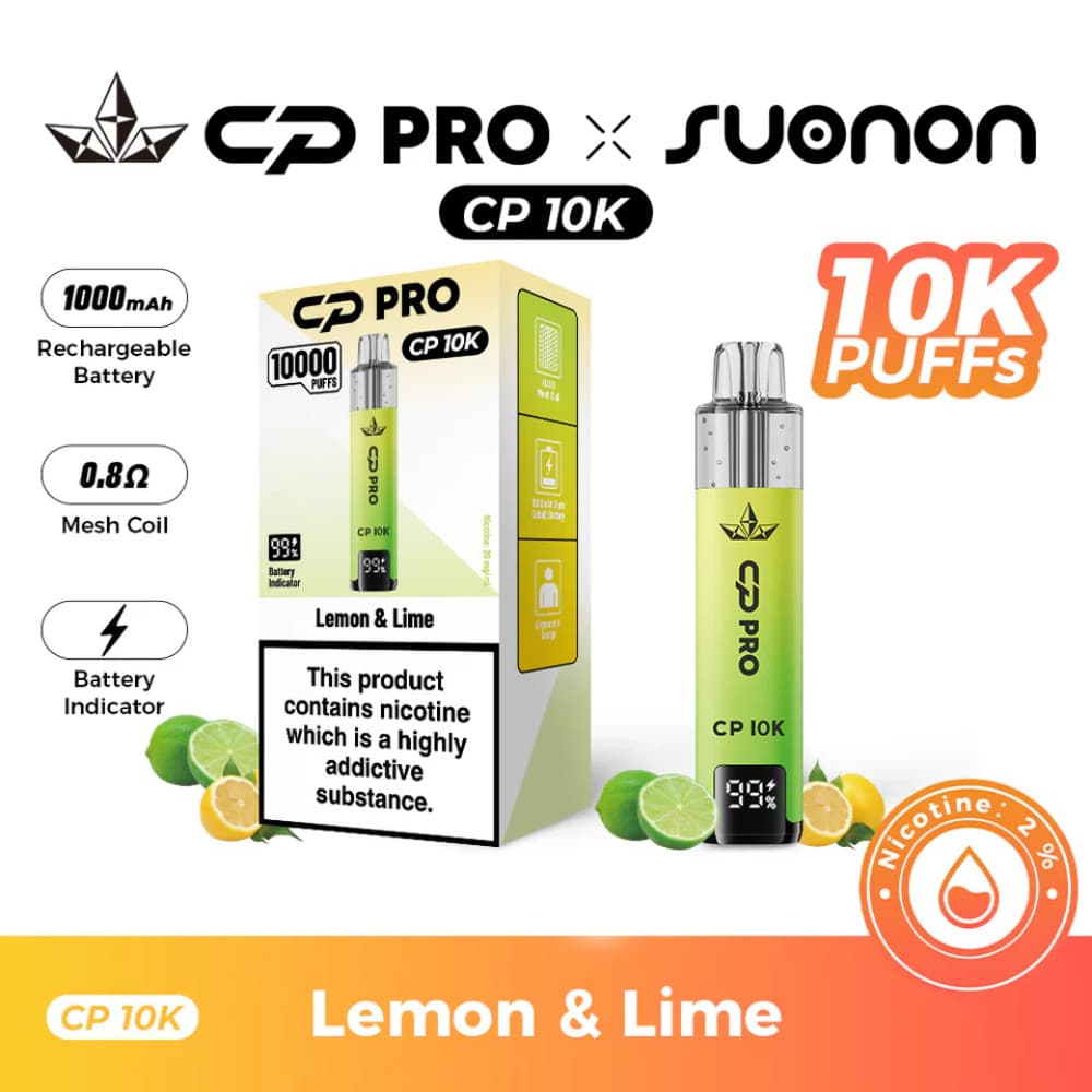  Lemon & Lime Crystal Pro CP 10k Vape Kit Box of 5
