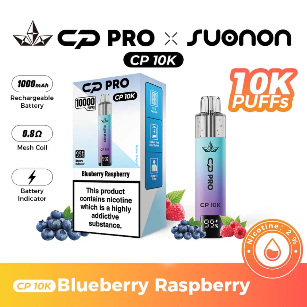  Blueberry Raspberry Crystal Pro CP 10k Vape Kit Box of 5