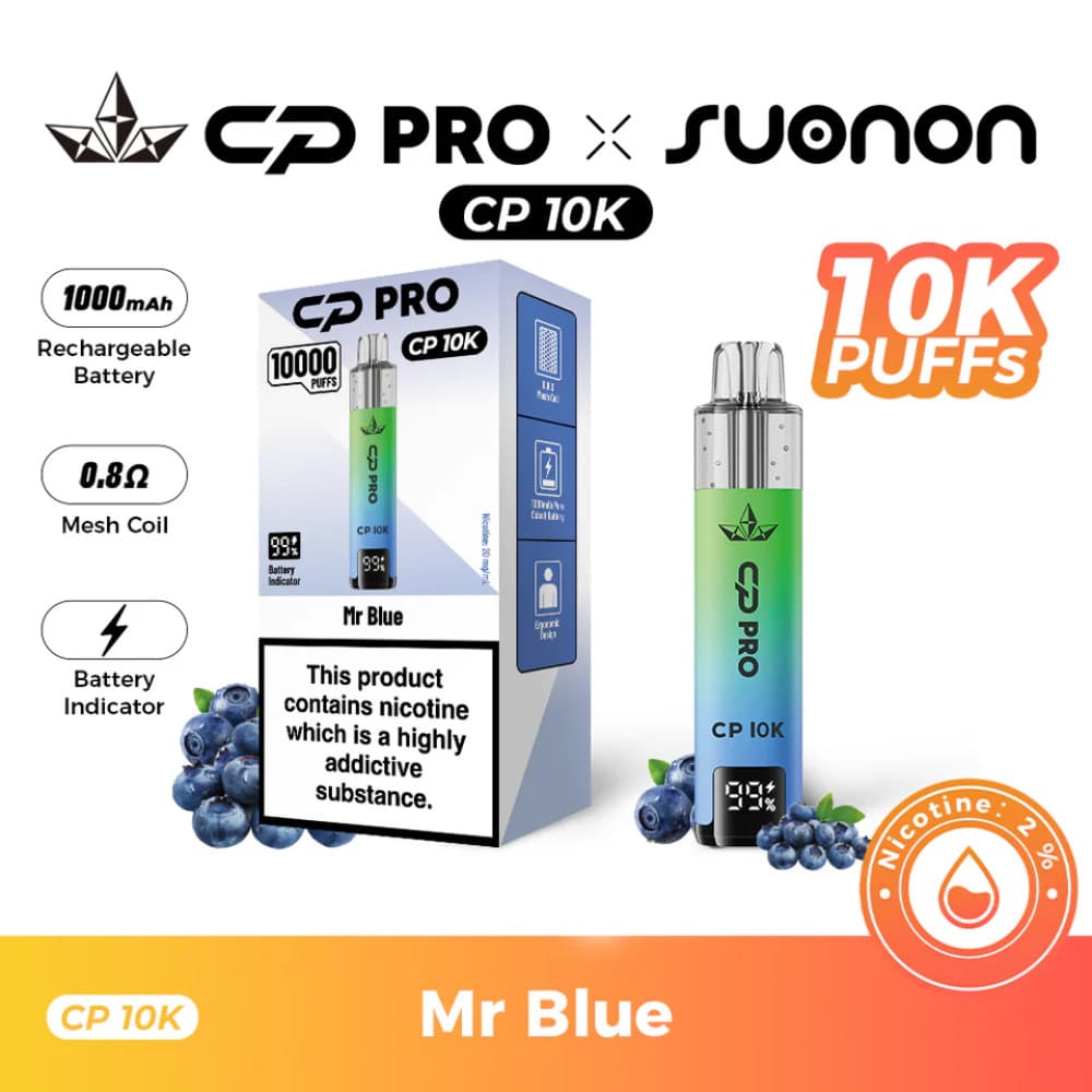  Mr Blue Crystal Pro CP 10k Vape Kit Box of 5