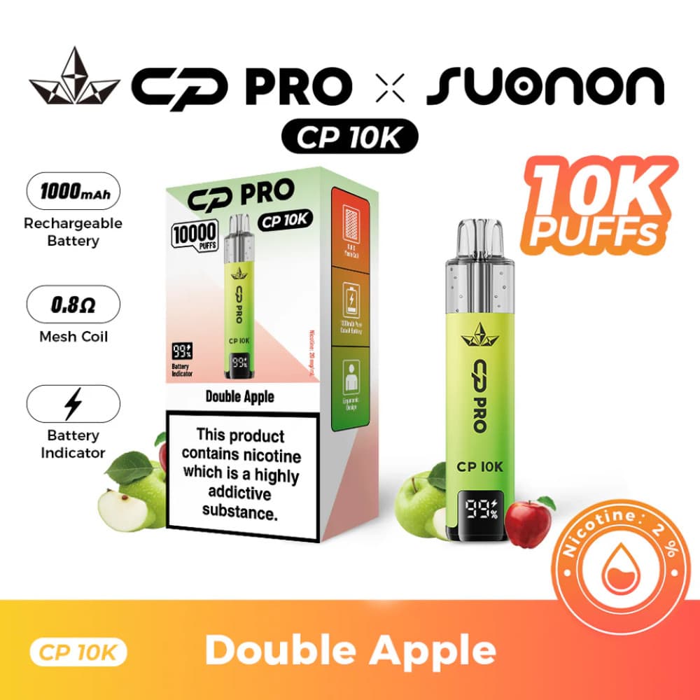  Double Apple Crystal Pro CP 10k Vape Kit Box of 5