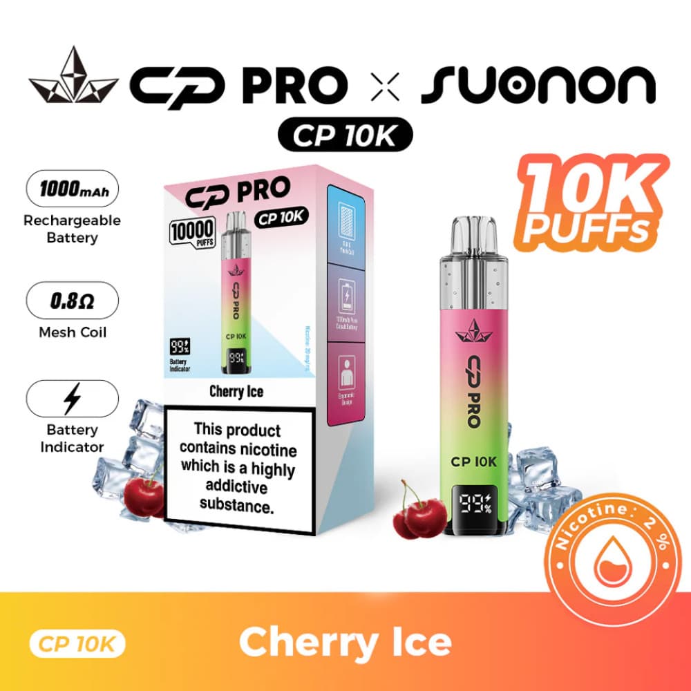  Cherry Ice Crystal Pro CP 10k Vape Kit Box of 5