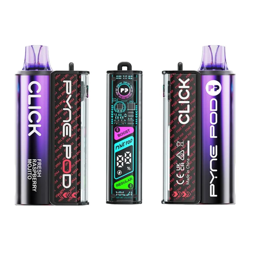  Fresh Raspberry Mojito Pyne Pod Click 10k Vape Kit Box of 5
