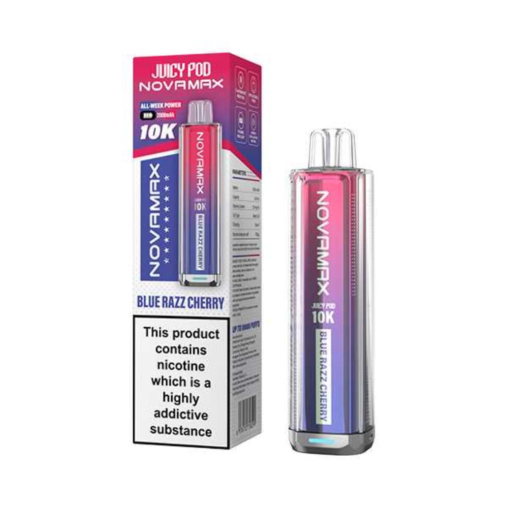  Blue Razz Cherry Juicypod Novamax 10k Vape Kit Box of 5