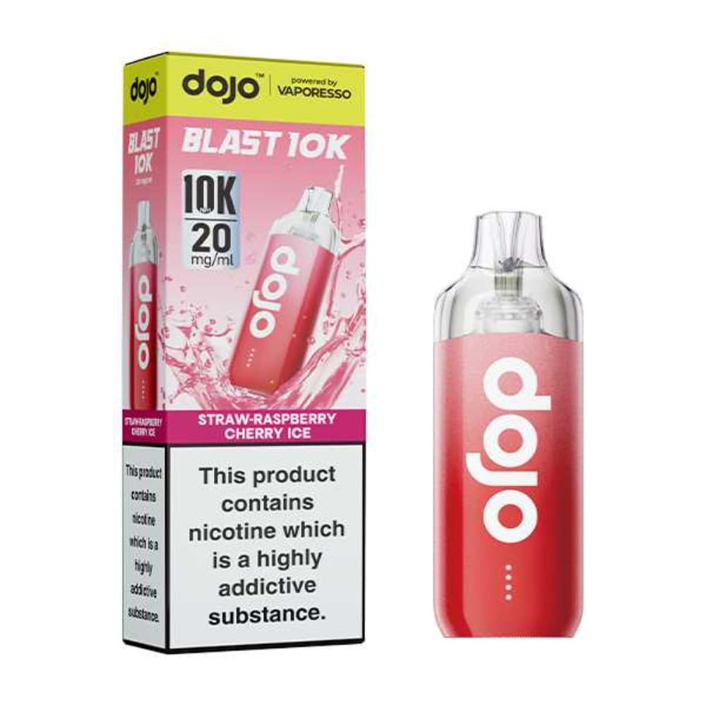  Straw-Raspberry Cherry Ice Dojo Blast 10k Vape Kit