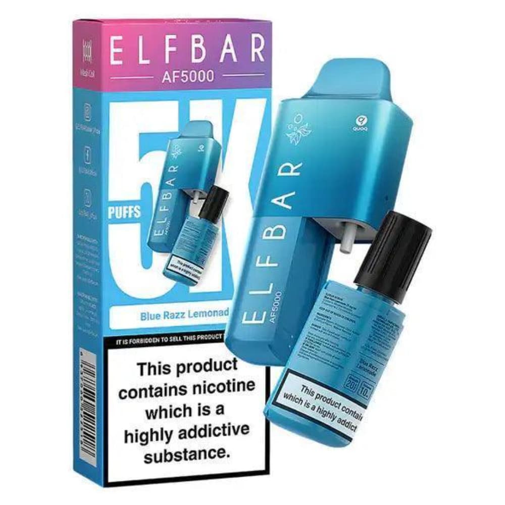  Blue Razz Lemonade Elf Bar Af5000 Vape Kit Box of 5