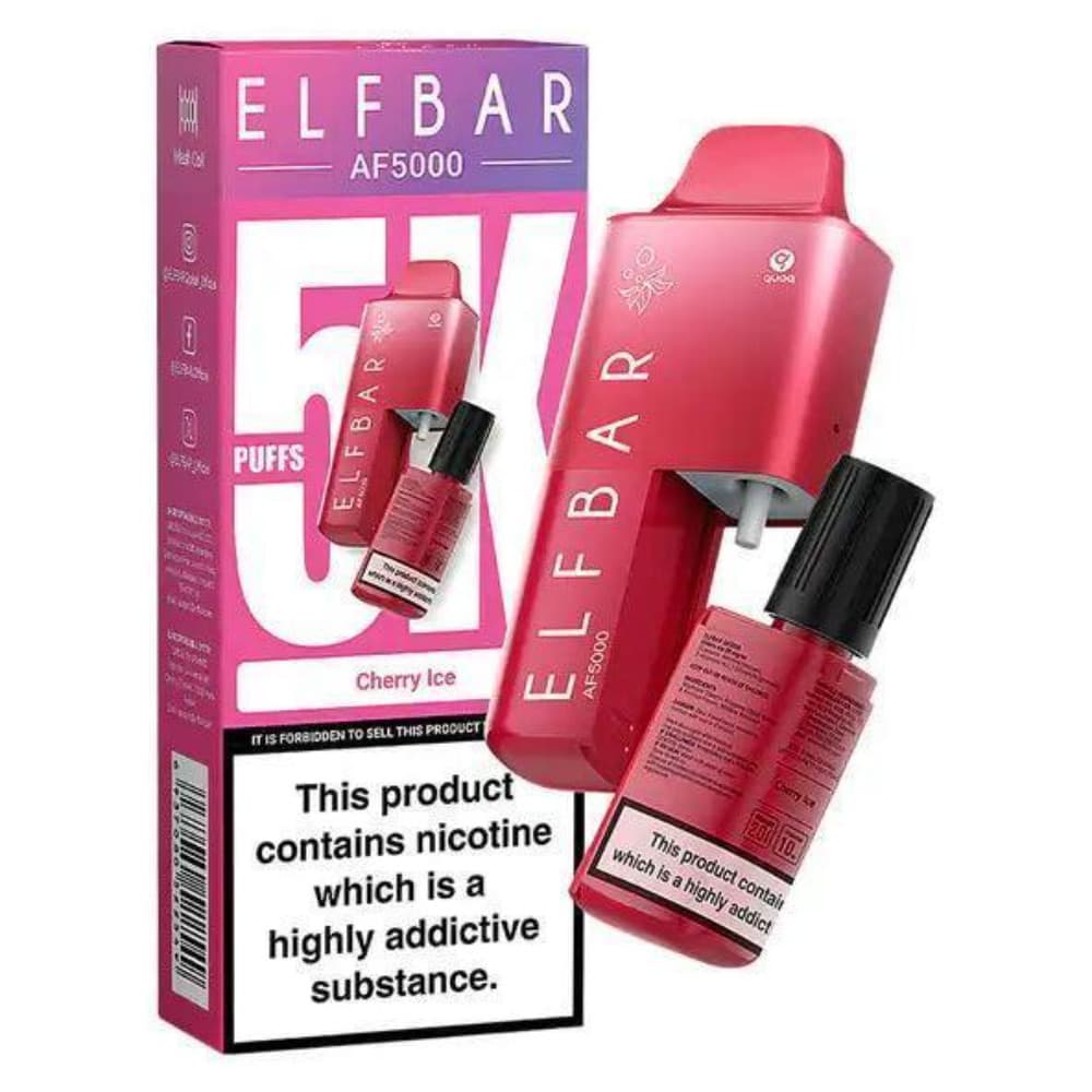  Cherry Ice Elf Bar Af5000 Vape Kit Box of 5