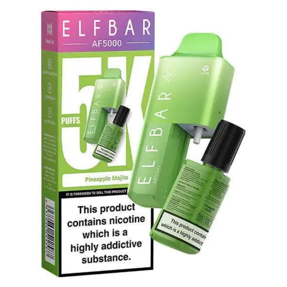  Pineapple Mojito Elf Bar Af5000 Vape Kit Box of 5