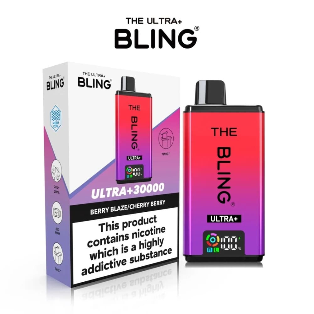  Berry Blaze / Cherry Berry The Crystal Bling Ultra Plus 30k Vape Kit Box of 5
