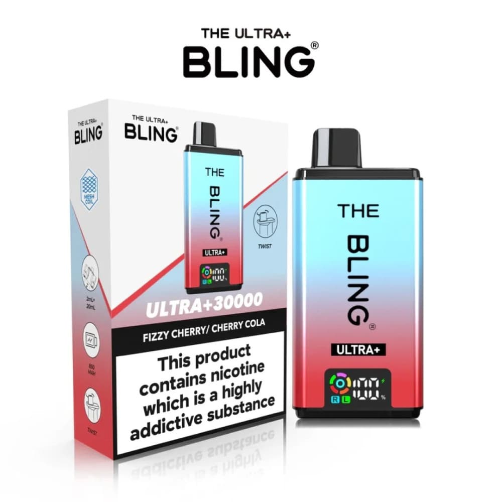  Fizzy Cherry / Cherry Cola The Crystal Bling Ultra Plus 30k Vape Kit Box of 5