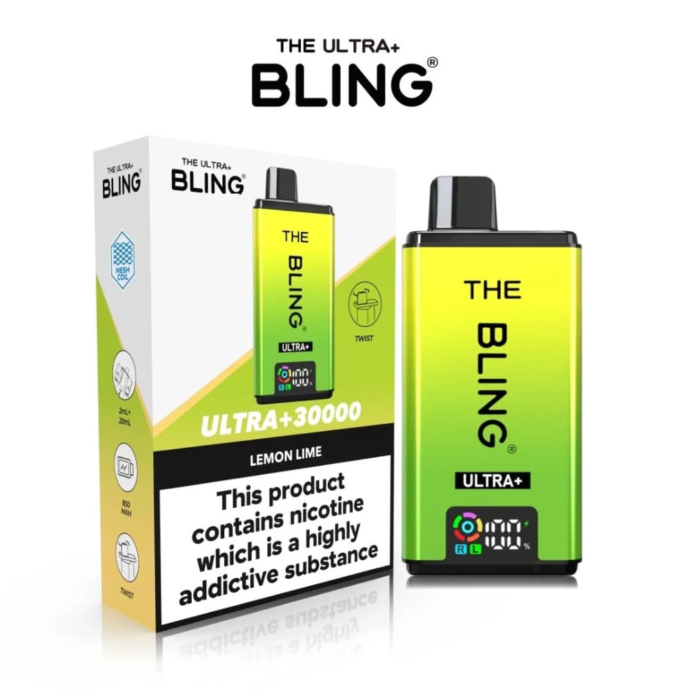  Lemon Lime The Crystal Bling Ultra Plus 30k Vape Kit Box of 5