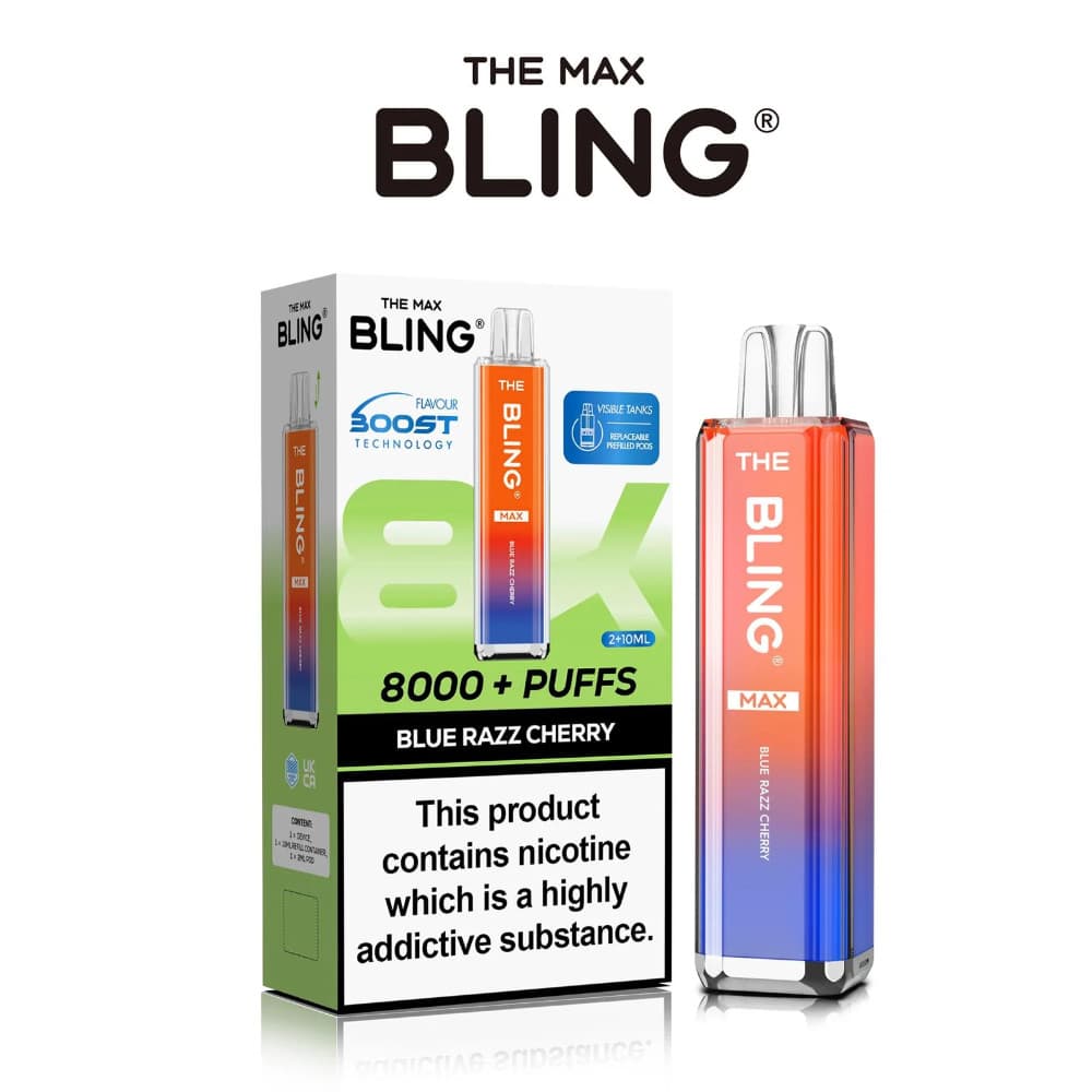  Blue Razz Cherry The Crystal Bling Pro Max 10k Vape Kit Box of 5