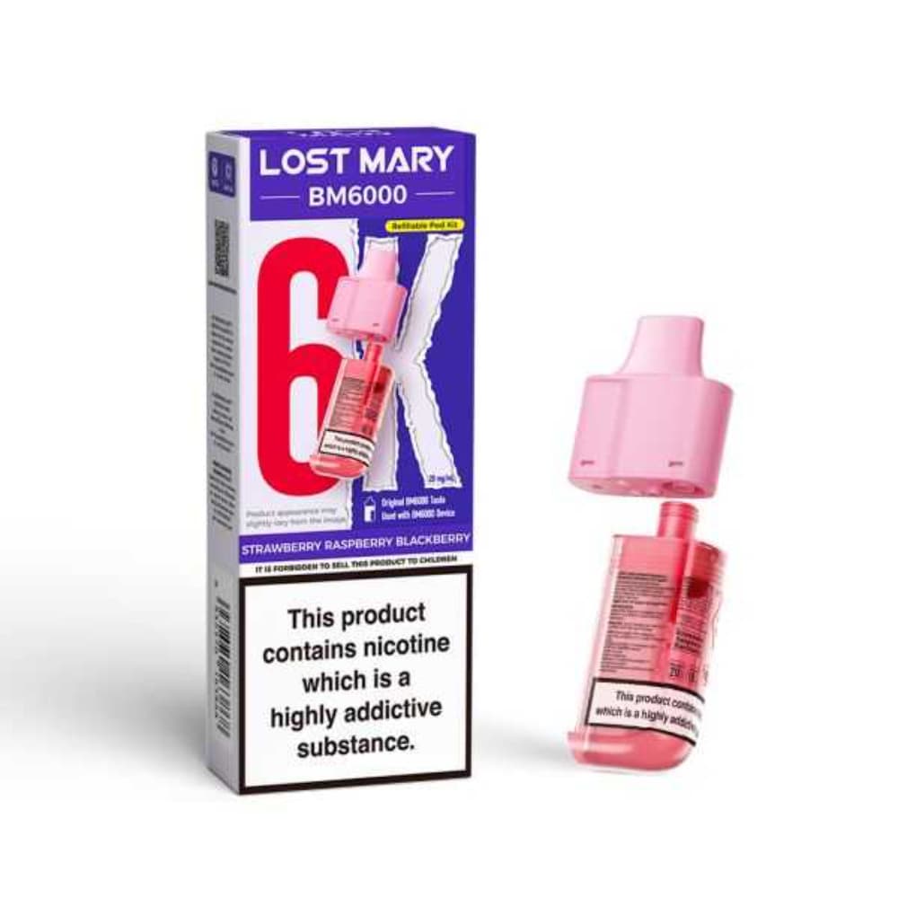  Strawberry Raspberry Blackberry Lost Mary Bm6000 Pods Pack of 5