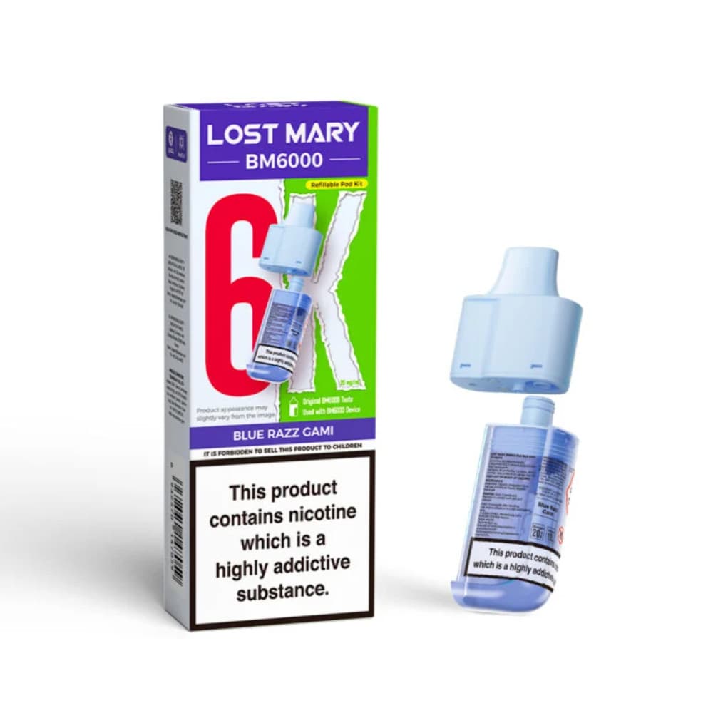  Blue Razz Gami Lost Mary Bm6000 Pods Pack of 5