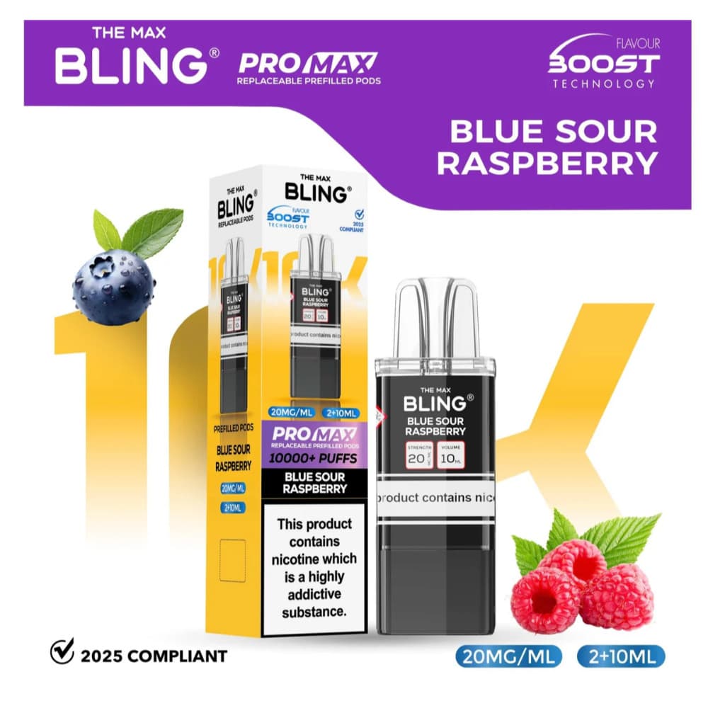  Blue Sour Raspberry The Crystal Bling Pro Max 10k Pods Pack of 5