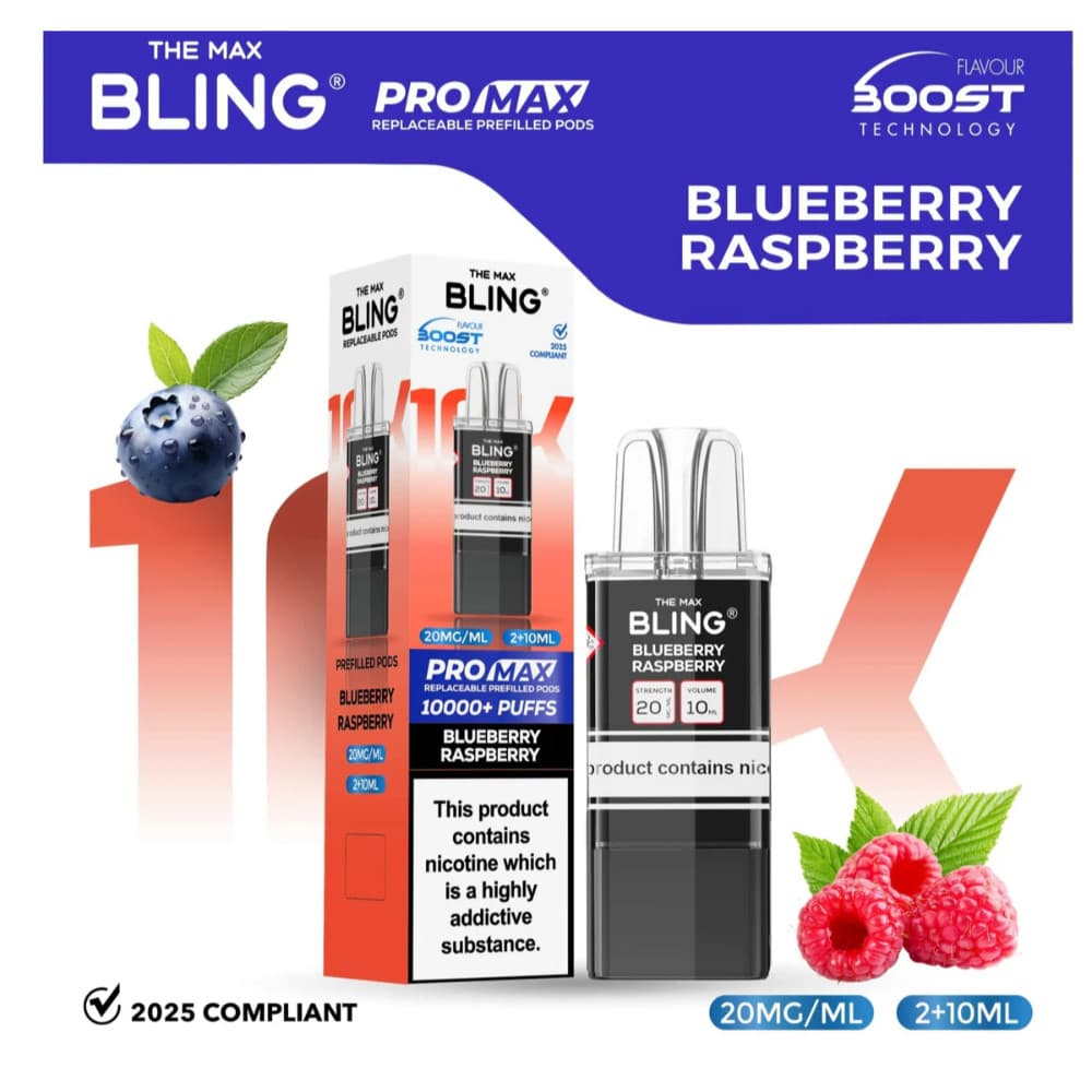  Blueberry Raspberry The Crystal Bling Pro Max 10k Pods Pack of 5
