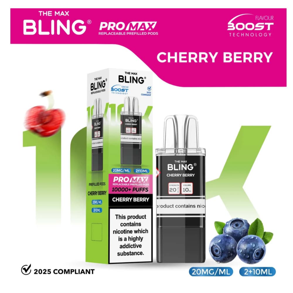  Cherry Berry The Crystal Bling Pro Max 10k Pods Pack of 5