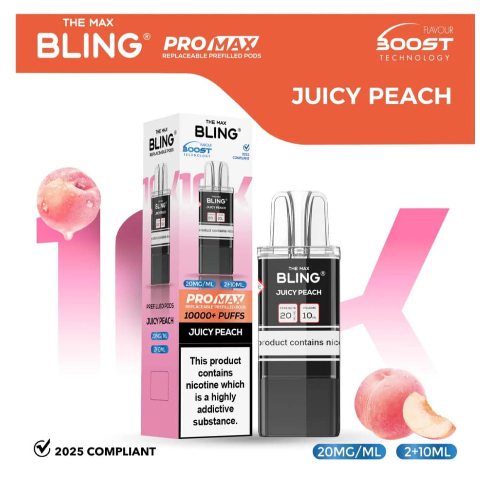  Juicy Peach The Crystal Bling Pro Max 10k Pods Pack of 5