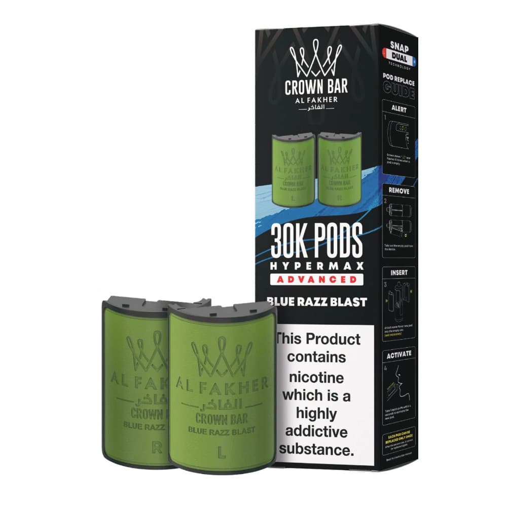  Blue Razz Blast Al Fakher 30k Hypermax Pods Pack of 5