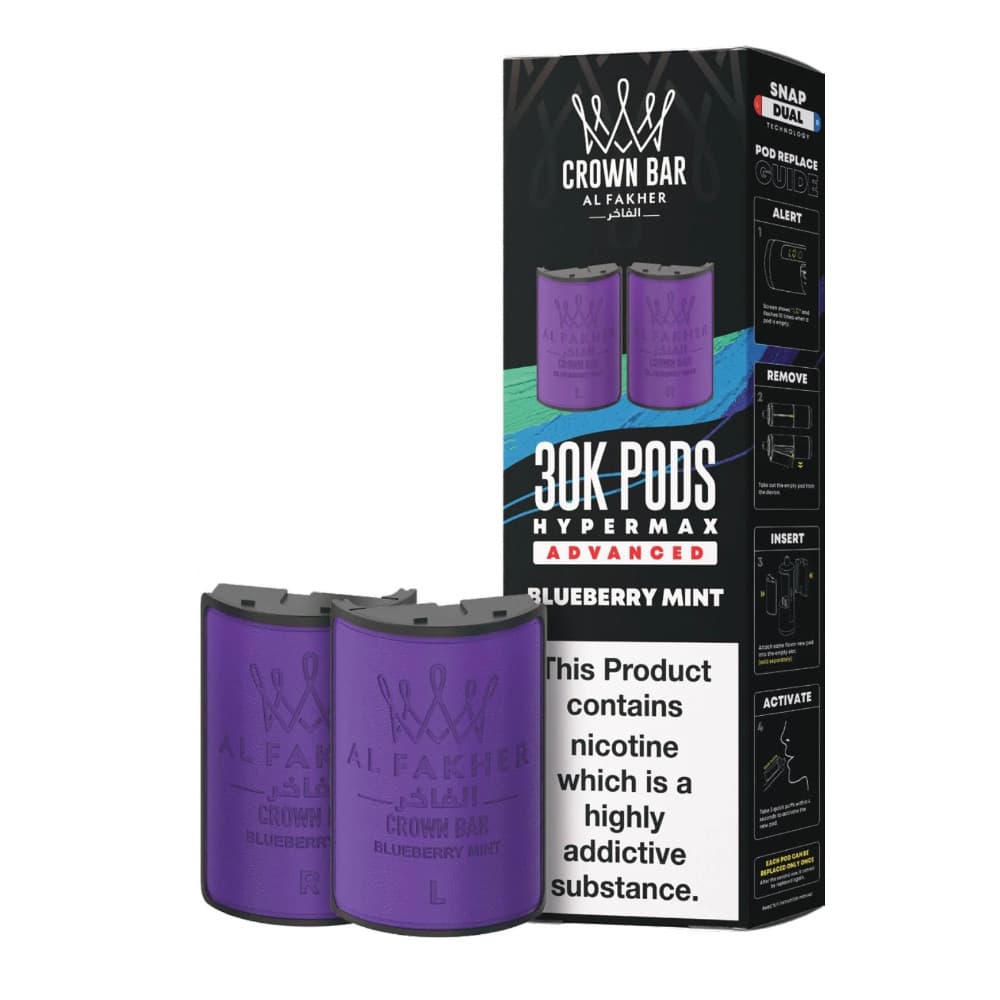  Blueberry Mint Al Fakher 30k Hypermax Pods Pack of 5