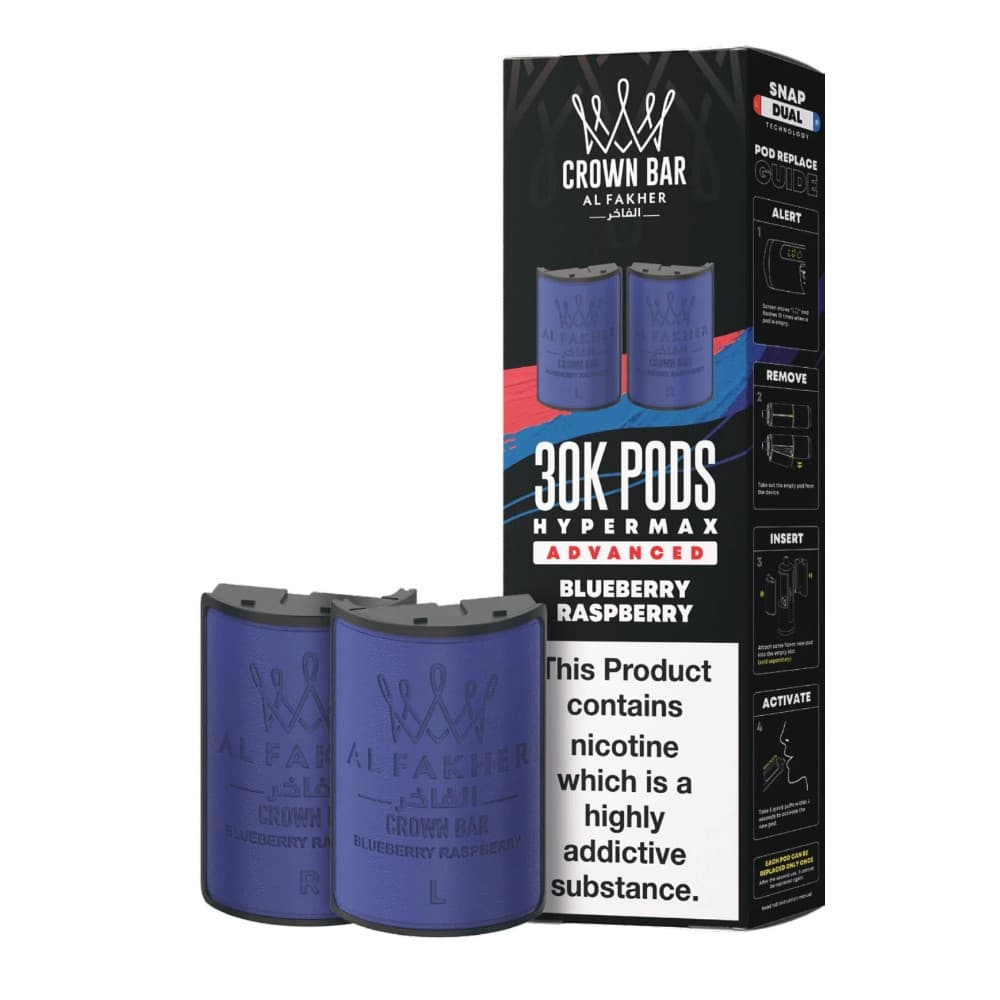  Blueberry Raspberry Al Fakher 30k Hypermax Pods Pack of 5
