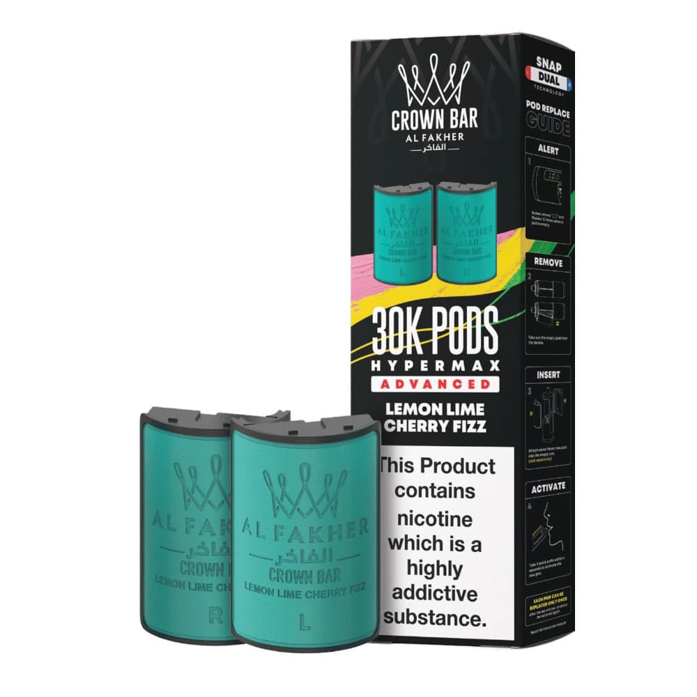  Lemon Lime Cherry Fizz Al Fakher 30k Hypermax Pods Pack of 5