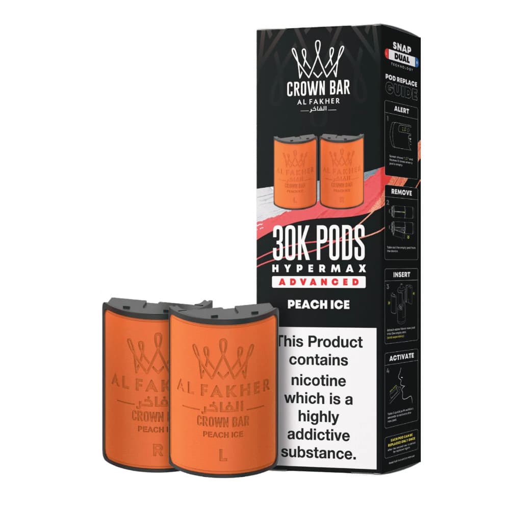  Peach Ice Al Fakher 30k Hypermax Pods Pack of 5