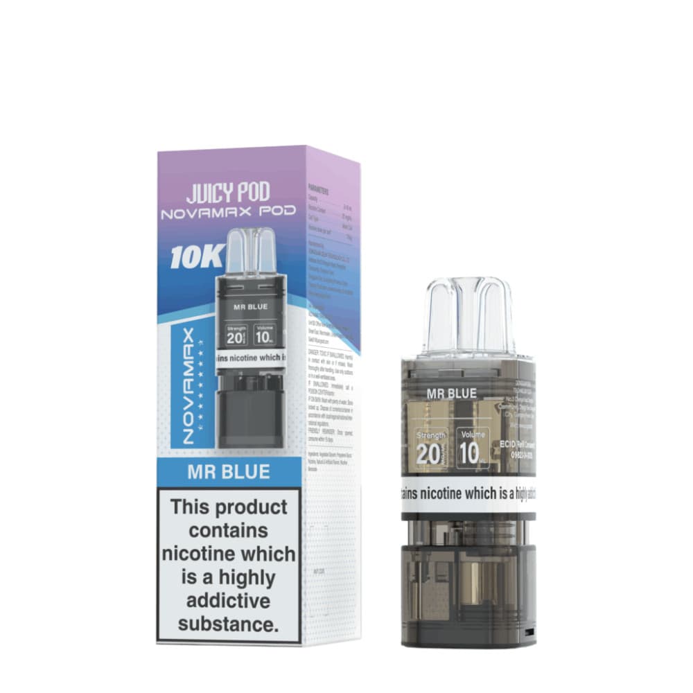  Mr Blue Juicy Pod Novamax 10K Pods Pack of 10