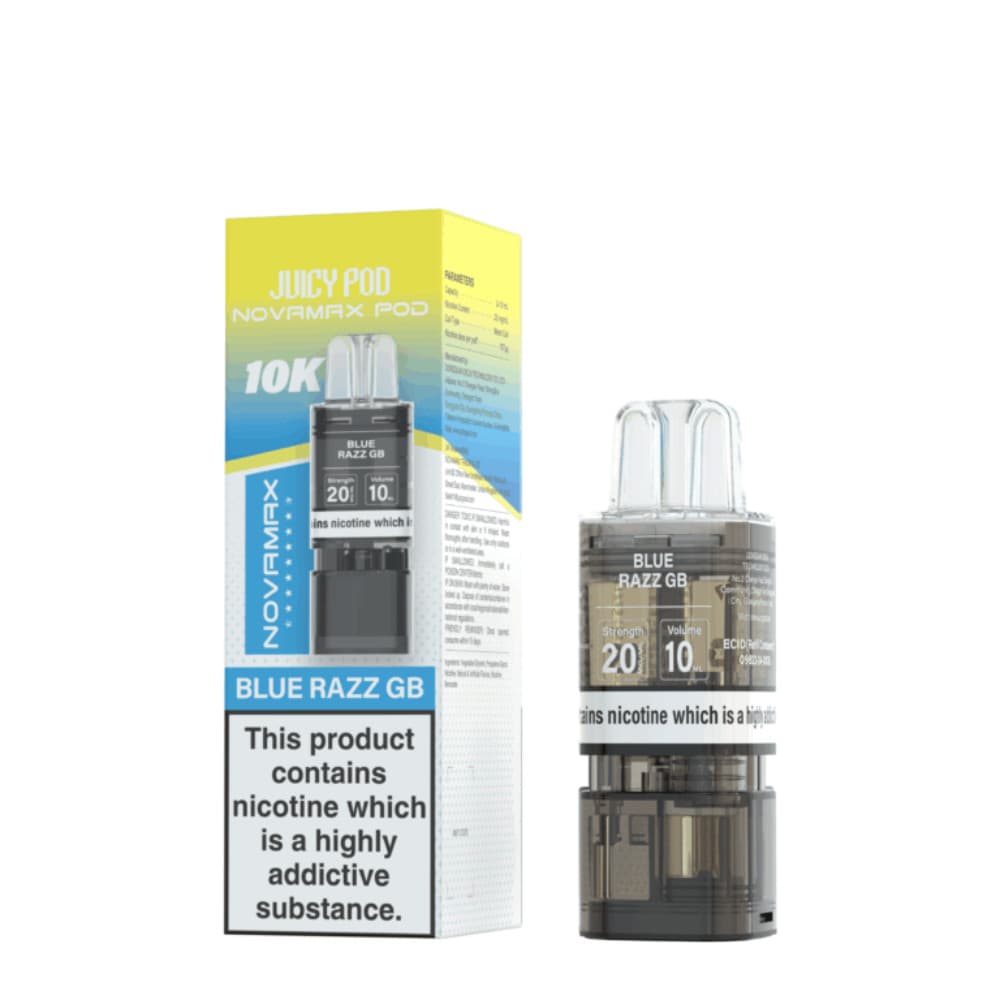  Blue Razz GB Juicy Pod Novamax 10K Pods Pack of 10