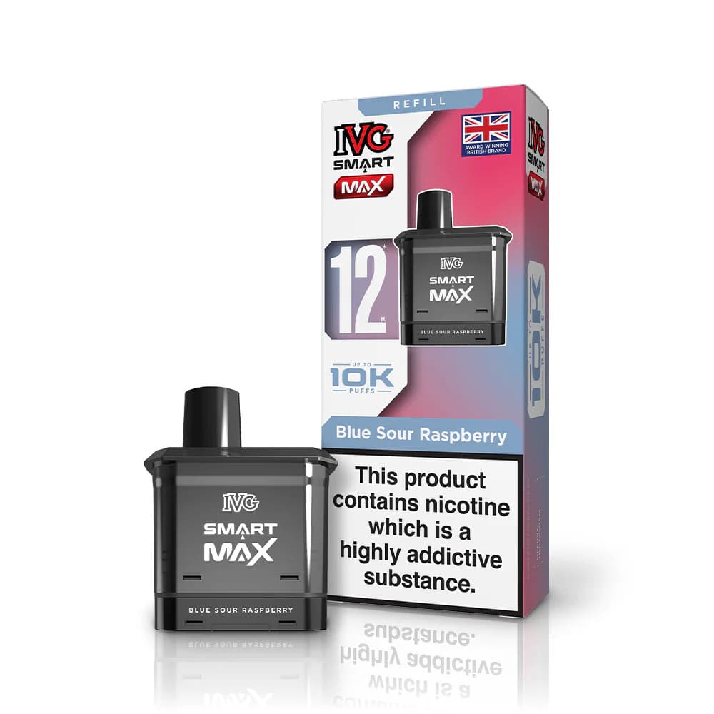  Blue Sour Raspberry IVG Smart Max 10k Refill Pods Pack of 5